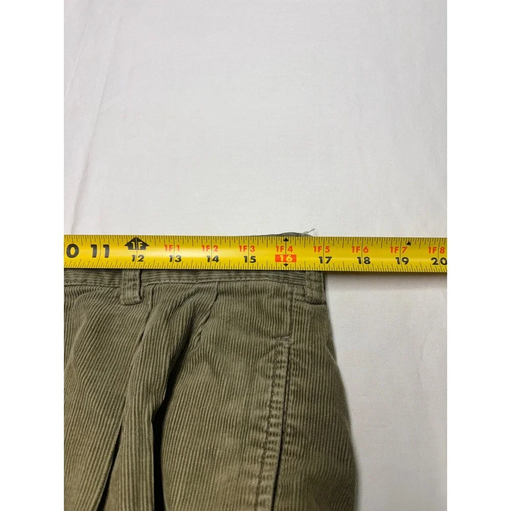 VTG Polo Ralph Lauren Hammond Pant Mens 34x30 Olive Green Corduroy Pleated